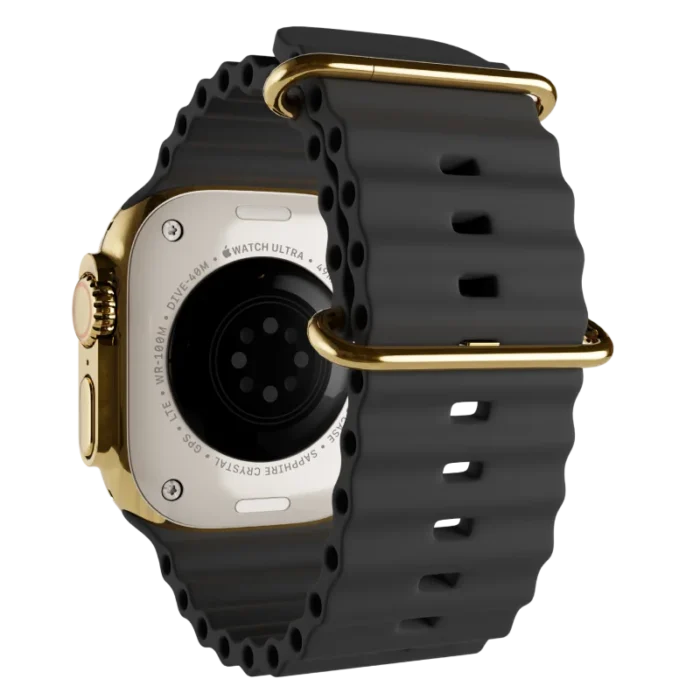 Ultra 3 Watch with Black Ocean Band 24k Gold Customized back 1