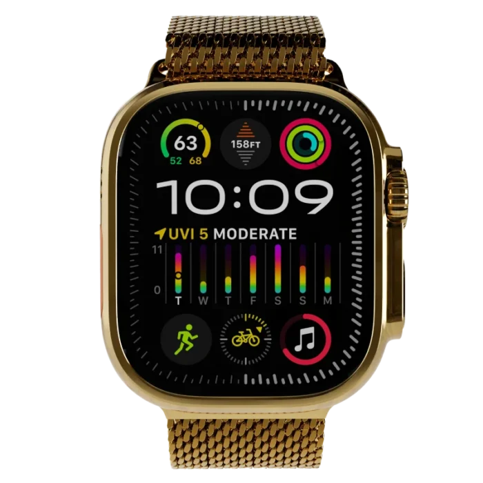 Ultra Watch 3 Titanium Milanese Loop 24k Gold Customize