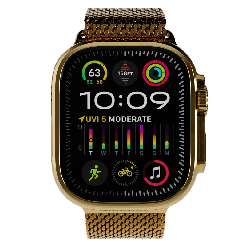 Ultra Watch 3 Titanium Milanese Loop 24k Gold Customize