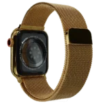 gold apple watch 11 with milanese strap 2
