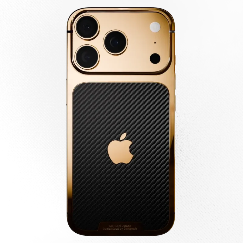 24K Gold Carbon iPhone 17 Pro & Pro Max back view