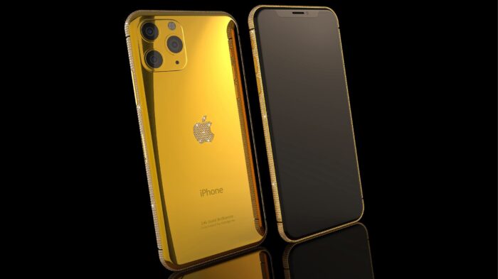 24k gold iphone 11 pro max with diamond logo bezel new 1.jpg