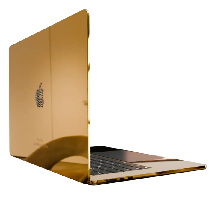24K Gold MacBook Air M4 with VS1 Diamond Apple Logo