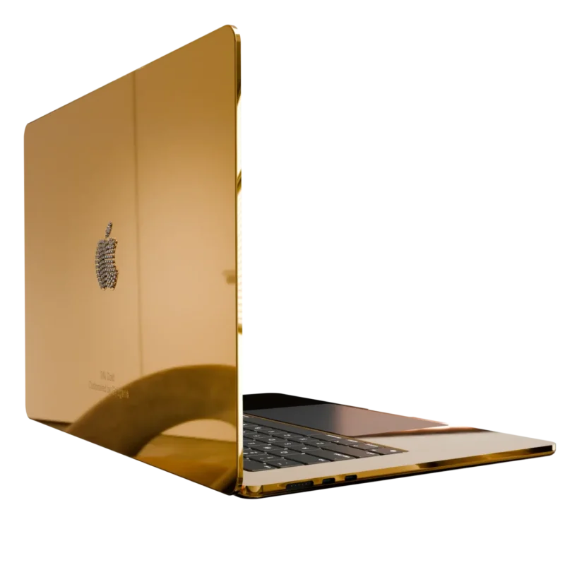 24K Gold MacBook Air M4 with VS1 Diamond Apple Logo