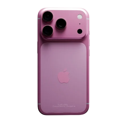 Matte anodised iPhone 17 Pro & Pro Max rear view in Rose Matte, customised by Goldgenie