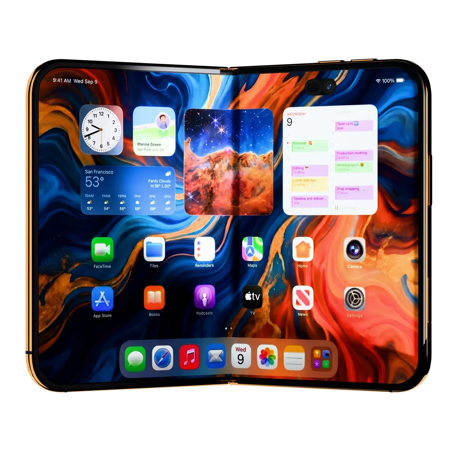 24k Gold iPhone Fold Open