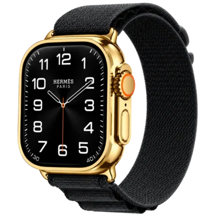 goldgenie 24k gold apple watch ultra 4 24k gold alpine loop angled