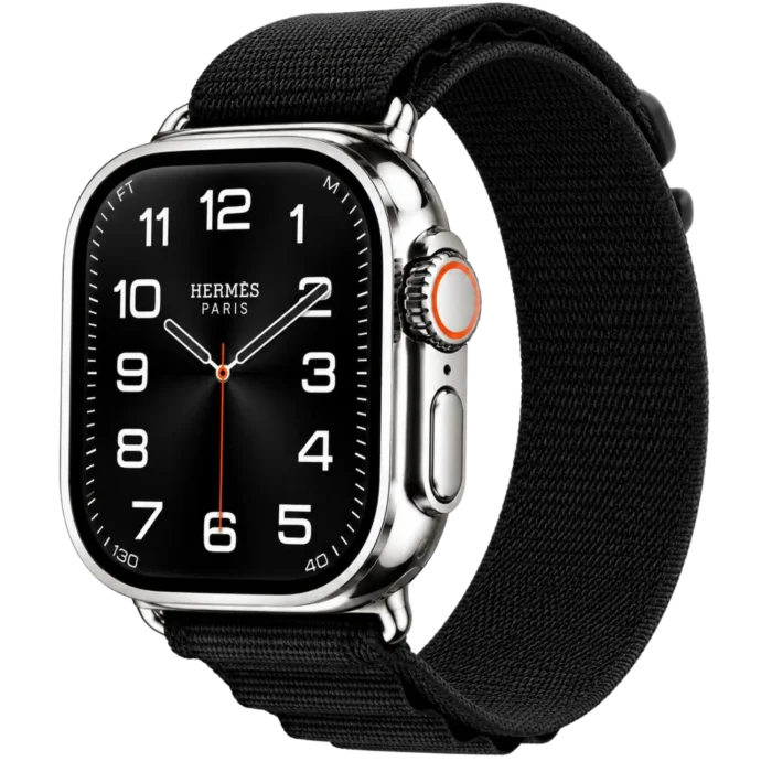 goldgenie 24k gold apple watch ultra 4 platinum alpine loop angled