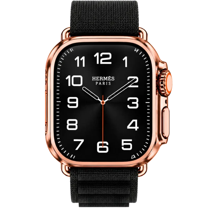 24K Gold Apple Watch Ultra 4 by Goldgenie — Rose Gold finish with Alpine loop
