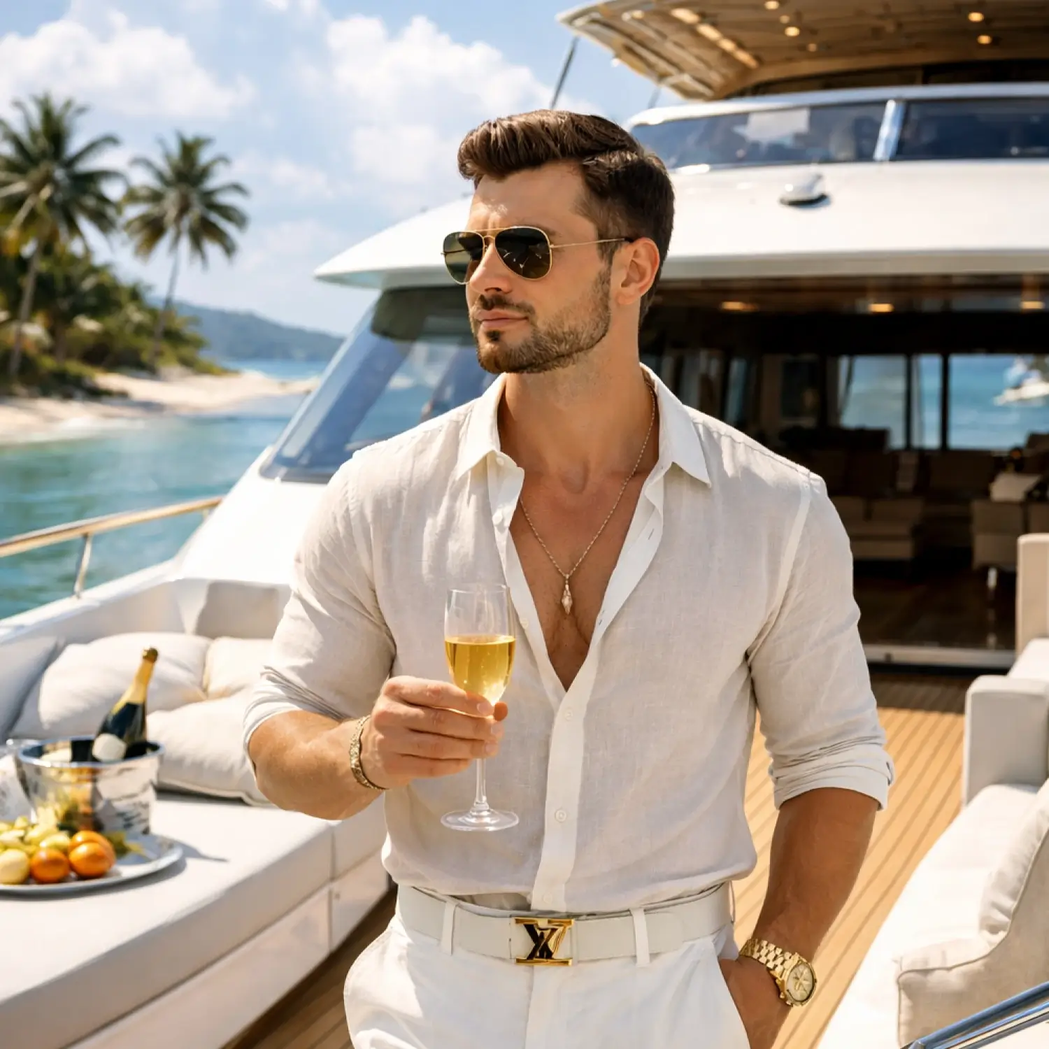 Luxury yacht lifestyle scene representing premium hospitality and bespoke luxury markets