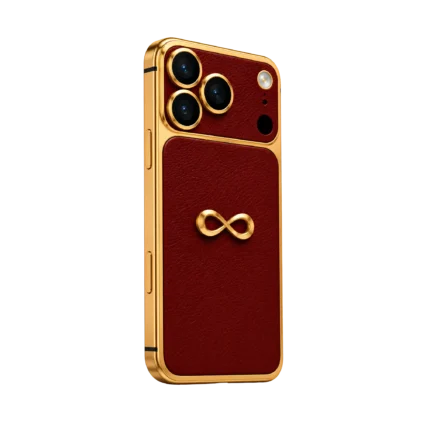 iphone 18 pro max goldgenie infinity oxblood red 24k gold 2 angled
