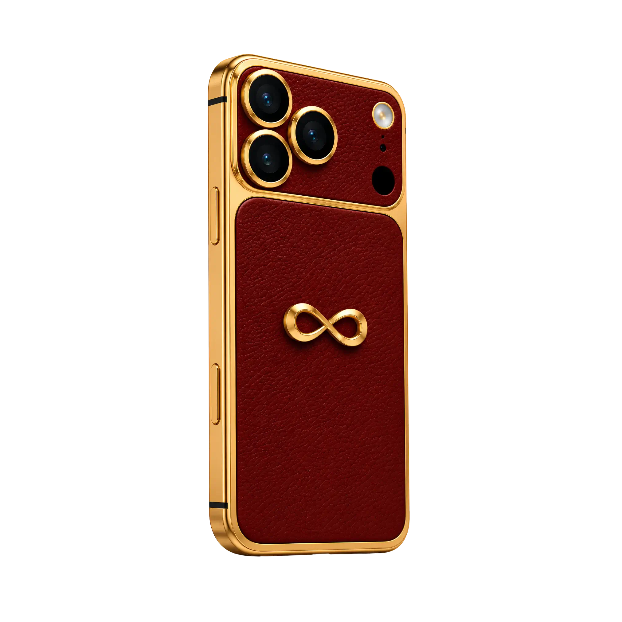 iphone 18 pro max goldgenie infinity oxblood red 24k gold 2 angled